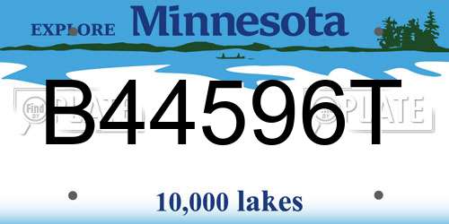 B44596T Minnesota License Plate