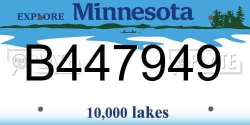 B447949 Minnesota License Plate