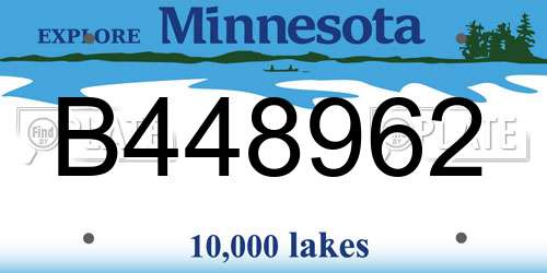 B448962 Minnesota License Plate