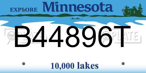 B44896T Minnesota License Plate