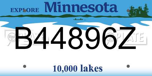 B44896Z Minnesota License Plate