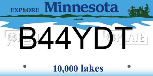 B44YDT Minnesota License Plate