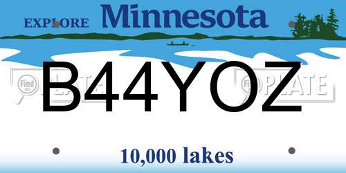 B44YOZ Minnesota License Plate