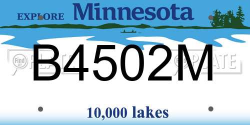 B4502M Minnesota License Plate
