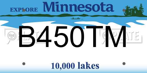 B450TM Minnesota License Plate