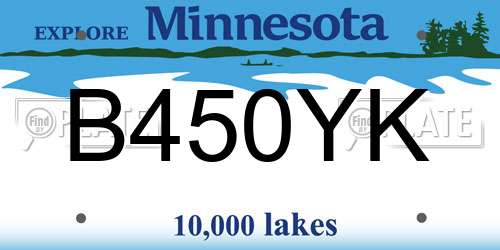B450YK Minnesota License Plate