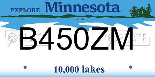 B450ZM Minnesota License Plate