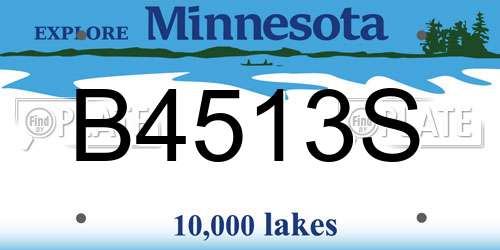 B4513S Minnesota License Plate