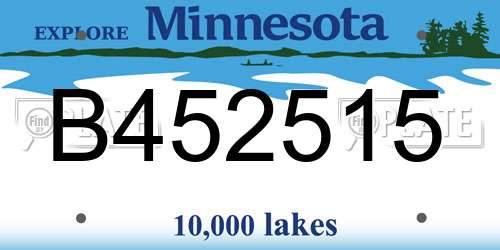 B452515 Minnesota License Plate