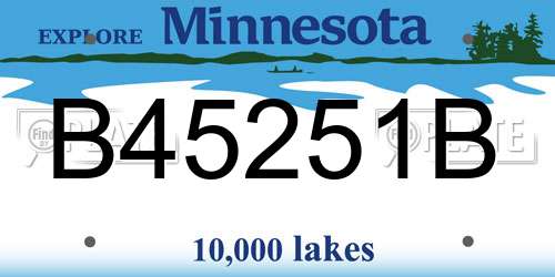 B45251B Minnesota License Plate