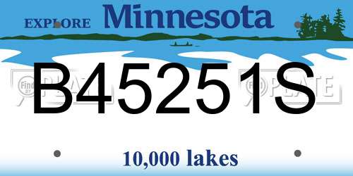 B45251S Minnesota License Plate
