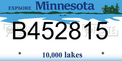 B452815 Minnesota License Plate