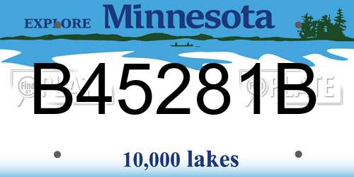 B45281B Minnesota License Plate
