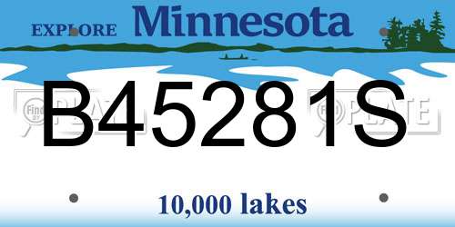 B45281S Minnesota License Plate