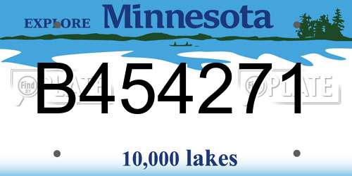 B454271 Minnesota License Plate