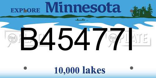 B45477I Minnesota License Plate
