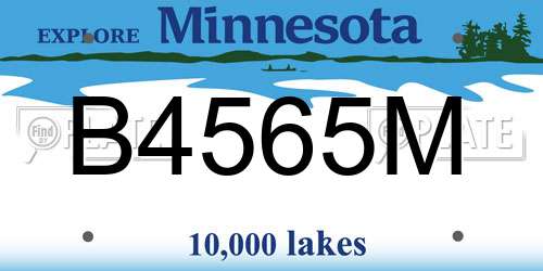 B4565M Minnesota License Plate
