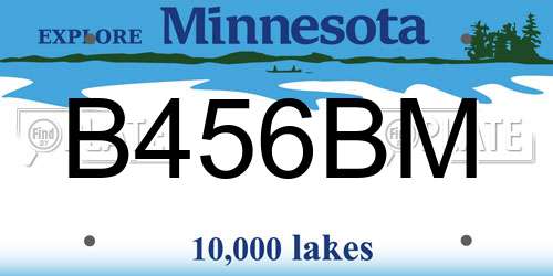 B456BM Minnesota License Plate