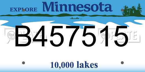 B457515 Minnesota License Plate