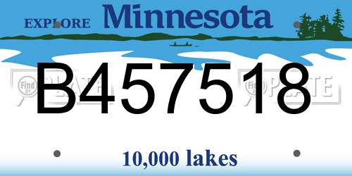 B457518 Minnesota License Plate