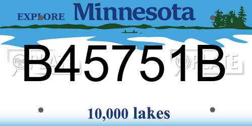 B45751B Minnesota License Plate