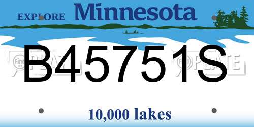 B45751S Minnesota License Plate