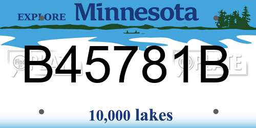 B45781B Minnesota License Plate