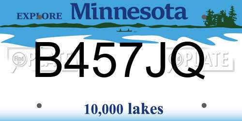 B457JQ Minnesota License Plate