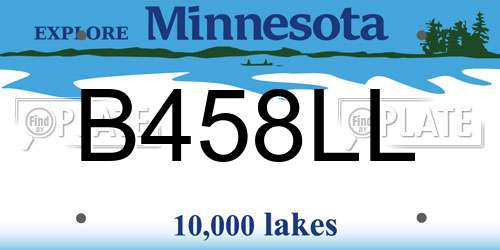 B458LL Minnesota License Plate