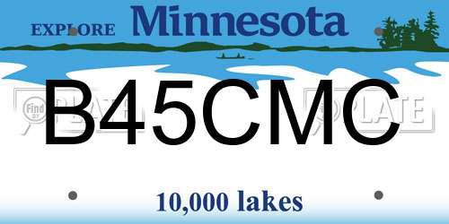 B45CMC Minnesota License Plate