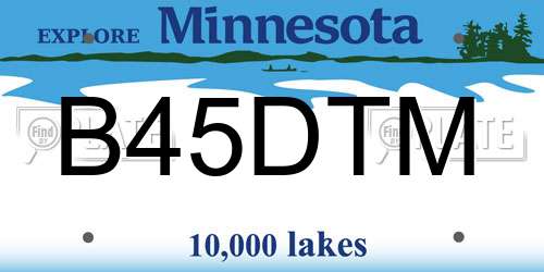 B45DTM Minnesota License Plate