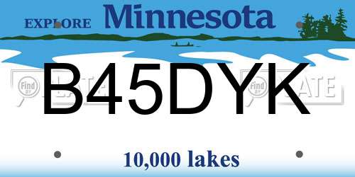 B45DYK Minnesota License Plate