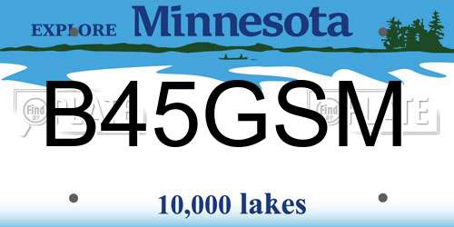 B45GSM Minnesota License Plate