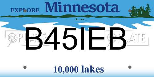 B45IEB Minnesota License Plate