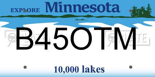 B45OTM Minnesota License Plate