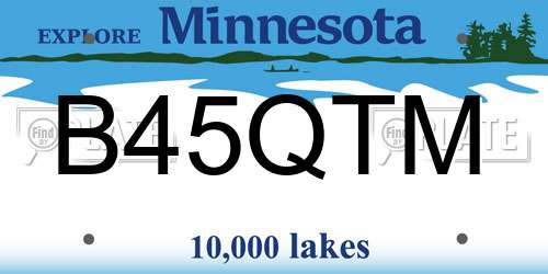 B45QTM Minnesota License Plate