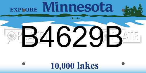 B4629B Minnesota License Plate