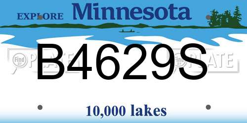 B4629S Minnesota License Plate
