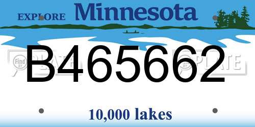 B465662 Minnesota License Plate