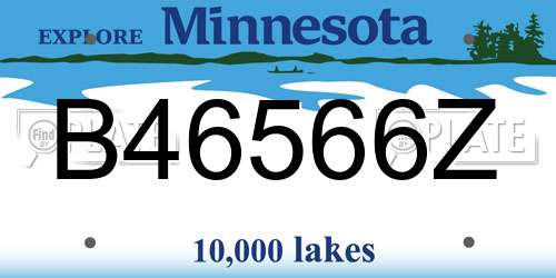 B46566Z Minnesota License Plate