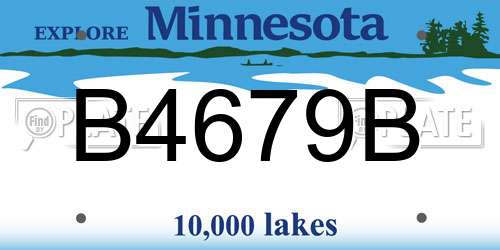 B4679B Minnesota License Plate