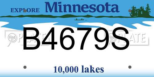 B4679S Minnesota License Plate