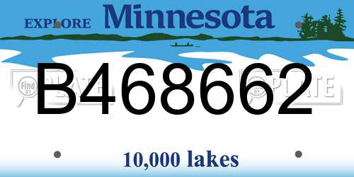 B468662 Minnesota License Plate
