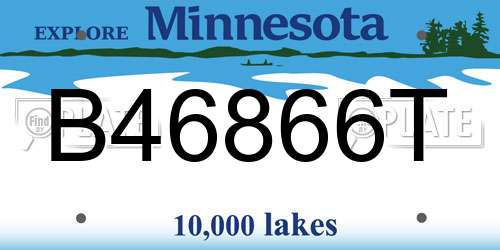 B46866T Minnesota License Plate