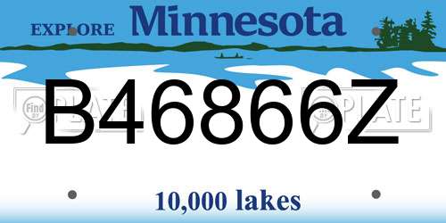 B46866Z Minnesota License Plate