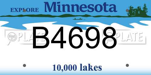 B4698 Minnesota License Plate