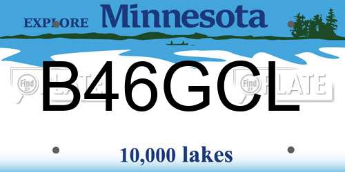 B46GCL Minnesota License Plate