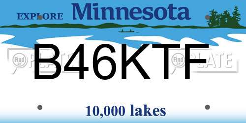 B46KTF Minnesota License Plate