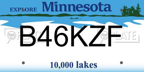B46KZF Minnesota License Plate