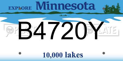 B4720Y Minnesota License Plate